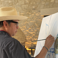 Renowned San Antonio artist Cruz Ortiz paints the official portrait of the 2021 Rey Feo