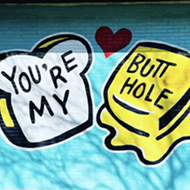 Austin's 'You're My Butter Half' mural now sporting much less romantic sentiment