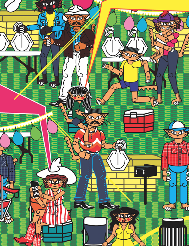 Local Artist Highlights San Antonio Culture with Juxtaposition, Mesoamerican Iconography