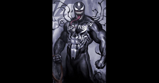 San Antonio Artist Imagines Marvel Villain Venom As a Spurs Fan