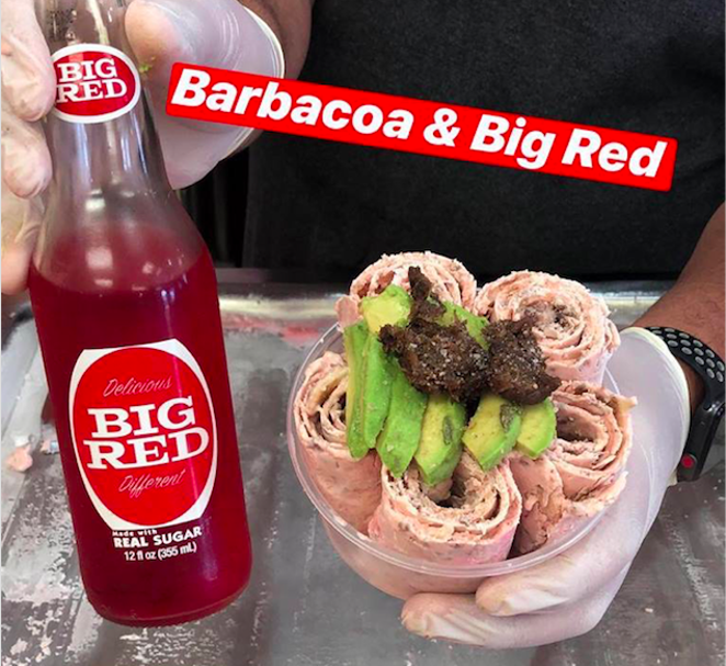 Would You Eat this Barbacoa & Big Red Rolled Ice Cream?