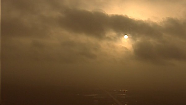 The sun over San Antonio tries to break through the Saharan dust. - VIA KABB FOX 29'S TWITTER
