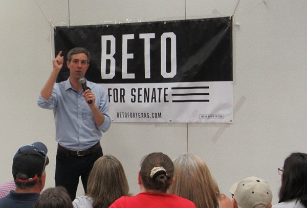 Beto O'Rourke speaks at a South Texas campaign event. - Sanford Nowlin