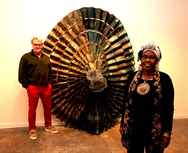 San Antonio artists Gary Sweeney (left) and Naomi Wanjiku at Clamp Light Artist Studios & Gallery - PHOTO COURTESY OF GARY SWEENEY