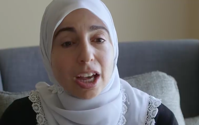 Speech pathologist Bahia Amawi lost her contract with a Texas school after refusing to sign a pro-Israel pledge. - VIA THE INTERCEPT'S YOUTUBE CHANNEL