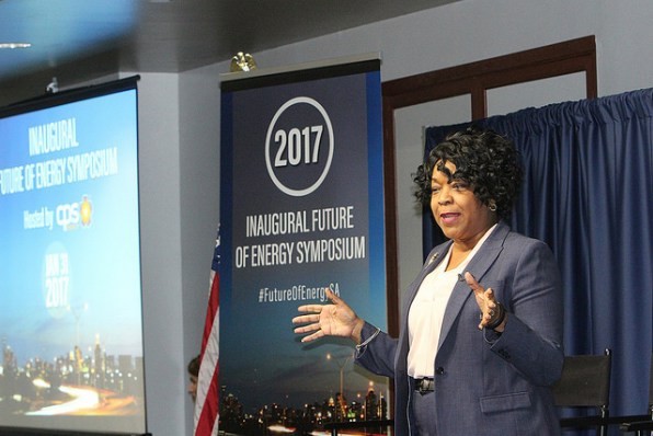 CPS Chief Paula Gold-Williams speaks during a presentation last year. - VIA CPS ENERGY'S WEBSITE