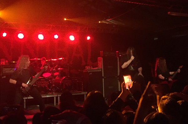 Cannibal Corpse rips into "Code of the Slashers" last night at VIBES Event Center. - MIKE MCMAHAN