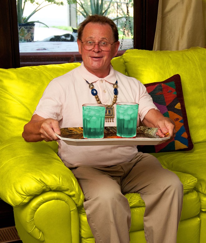 Elder on his chartreuse couch by Ansen Seale. - ANSEN SEALE