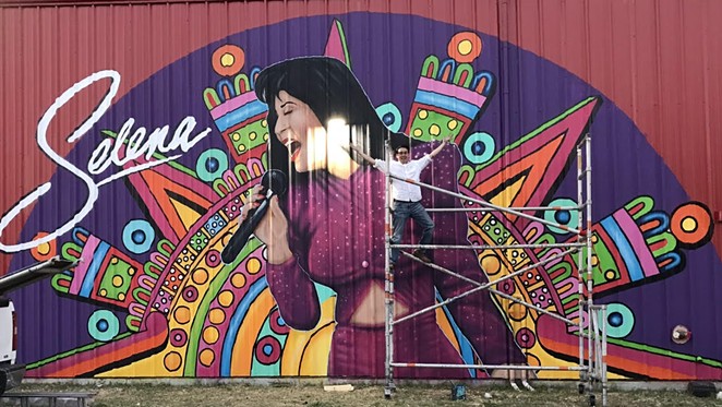 One of SA's newest Selena murals is located on the Alamo Candy wall. - ALAN CALVO