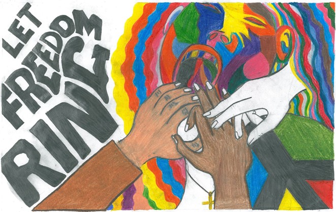 Let Freedom RIng by Amber Medina, winner of the inaugural MLK, Jr. Commission Citywide Artwork Contest - FACEBOOK / SAN ANTONIO MARTIN LUTHER KING, JR. COMMISSION