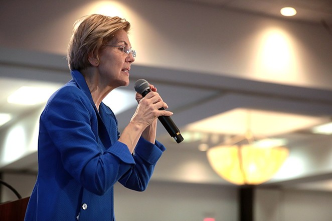Warren speaks at a 2020 campaign event in Iowa. - WIKIMEDIA COMMONS / GAGE SKIDMORE