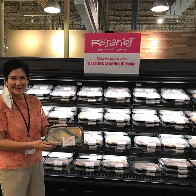 Rosario's owner Lisa Wong shows off the restaurant's new heat-and-eat meals available in some H-E-B stores. - COURTESY PHOTO / H-E-B
