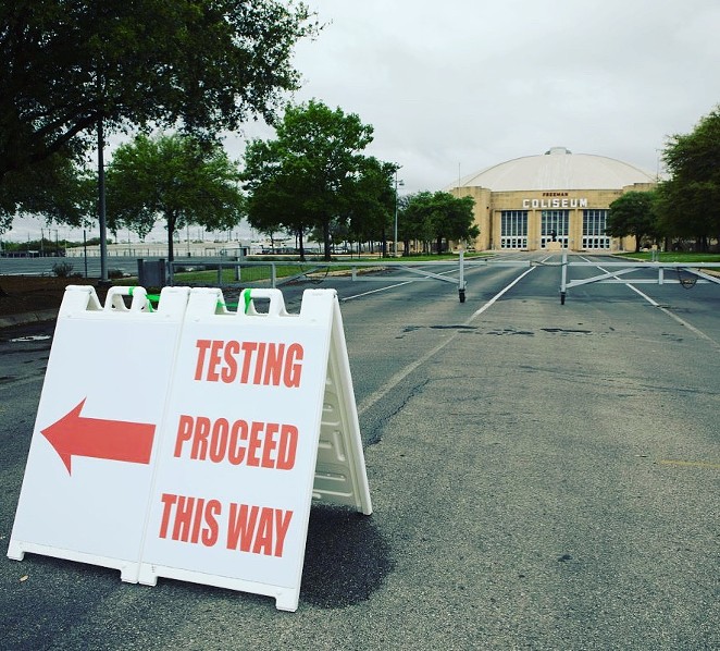 COVID-19 testing site at Freeman Coliseum in San Antonio - TWITTER / @SAMETROHEALTH
