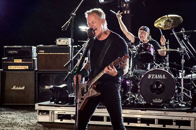 Metallica's James Hetfield growls it out during the band's performance that was broadcast to drive-in screens. - INSTAGRAM / @METALLICA