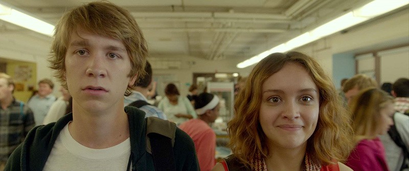 High schoolers Greg (Thomas Mann) and Rachel (Olivia Cooke) grapple with mortality in the Sundance sweeper Me and Earl and the Dying Girl. - COURTESY
