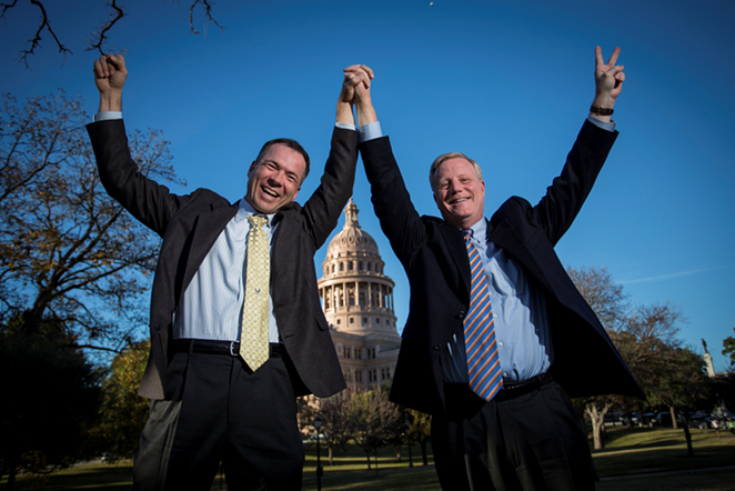 Vic Homes and Mark Phariss were plaintiffs in a lawsuit challenging Texas' same-sex marriage ban. They're getting married in November! - ANDREW SLATON