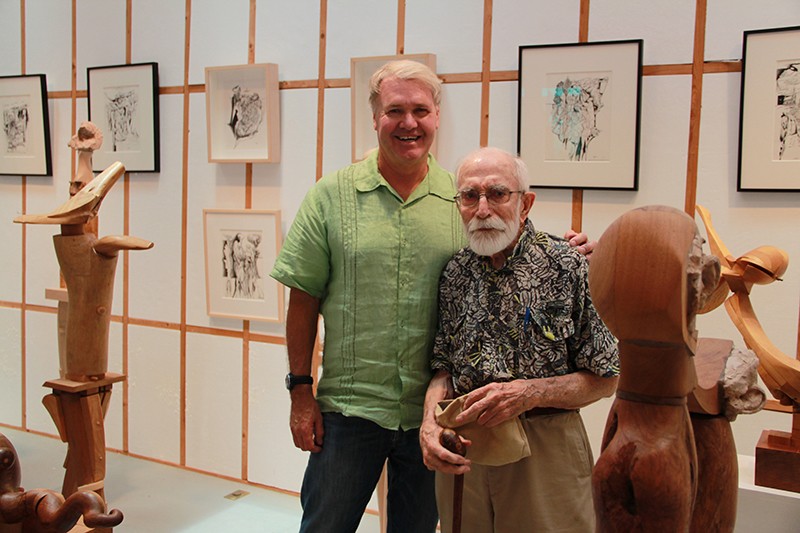 Sweeney and Evett at the Evett Sculpture and Drawing Gallery in Blanco. - Trish Simonite