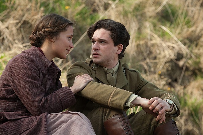Alicia Vikander (as Vera Brittain) and Kit Harrington (as Roland Leighton) in a scene from Testament of Youth.