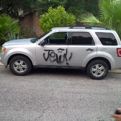 The first round of recent anti-Semitic vandalism targeted the Congregation Rodfei Sholom. - Courtesy