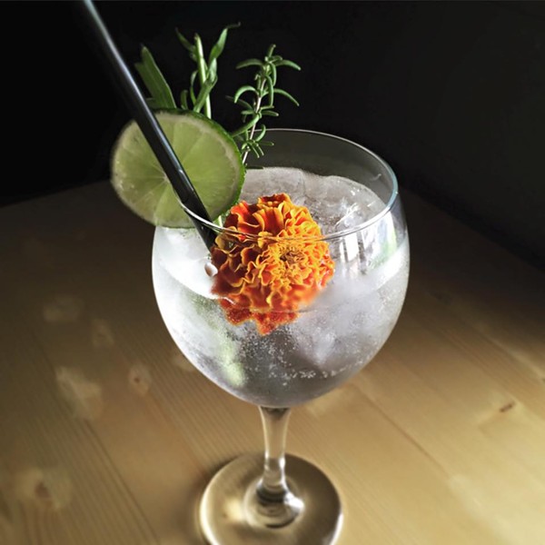 Check out Mezacaería Mixtli's as they open the curtain on their new drink menu, plus old favorites such as this Spanish Gin and Tonic. - MEZCALERÍA MIXTLI/COURTESY
