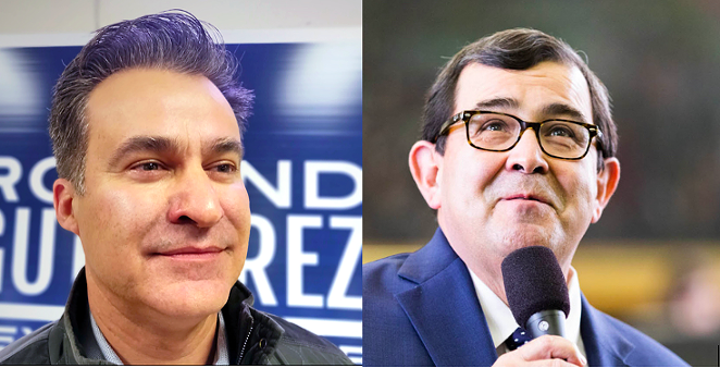Democratic Texas Rep. Roland Gutierrez (left) is running against first-term Texas Sen. Pete Flores (right), a Republican. - JADE ESTEBAN ESTRADA (LEFT) AND FACEBOOK / TEXAS SEN. PETE FLORES (RIGHT)
