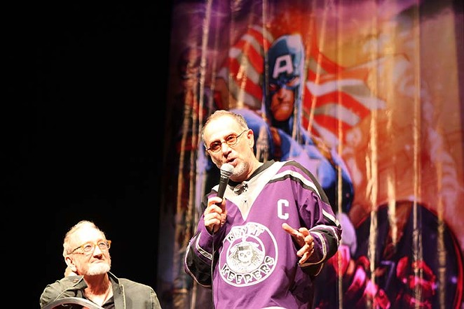 Freddy Krueger himself, Robert Englund and John Kassir, who was the voice of the Crypt Keeper from Tales from the Crypt participate "Masters of Horror" panel at the 2014 Alamo City Comic Con. - Linda Romero