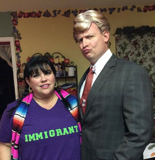 Celeste Tidwell (left) and her husband Dave played  up their political differences in this Halloween photo. - COURTESY OF CELESTE TIDWELL
