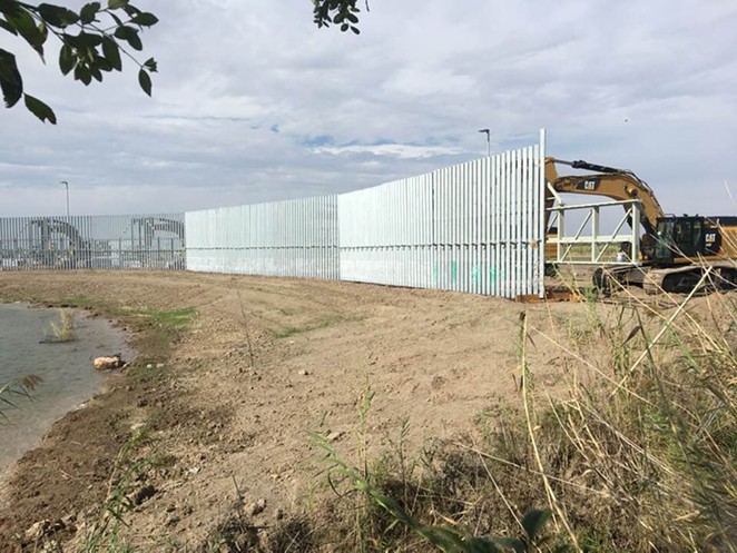 A section of wall being erected near the National Butterfly Center in South Texas. - FACEBOOK / NATIONAL BUTTERFLY CENTER