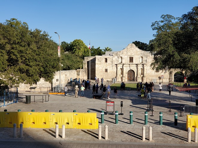 Temporary fencing installed at the Alamo 'as a security precaution'