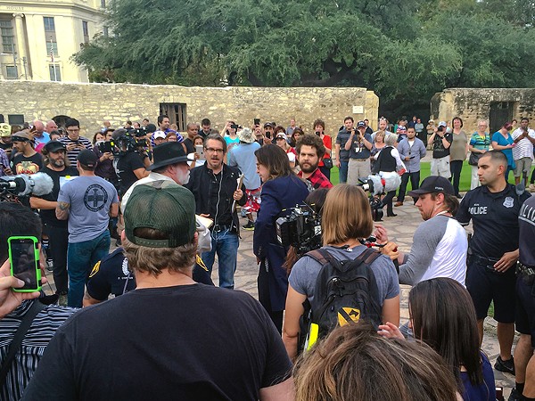 Ozzy Osbourne was swarmed by fans during what was supposed to be an under-the-radar visit to the Alamo on Thursday. - Albert Salazar