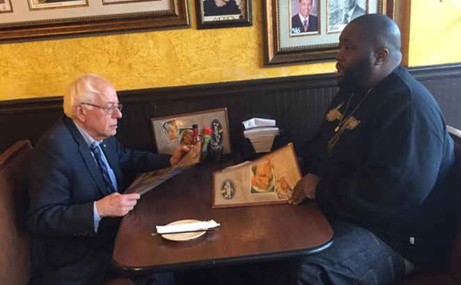 Bernie Sanders and Killer Mike in an Atlanta soul food restaurant - TWITTER