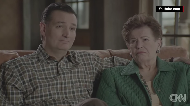 Ted Cruz and his mother, Eleanor Darragh. - YOUTUBE SCREENSHOT