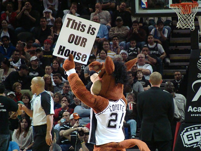 The Spurs Coyote leads the pack, as for as Alamo City mascots go. - Wikimedia
