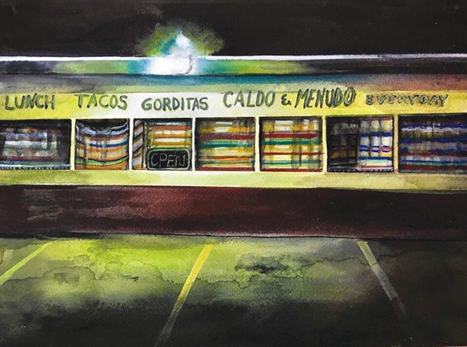 "Gorditas" is part of Fernandez’s new exhibit of watercolors.