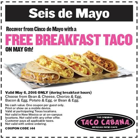Taco Cabana to Cure Your Cinco de Mayo Hangover with Free Tacos