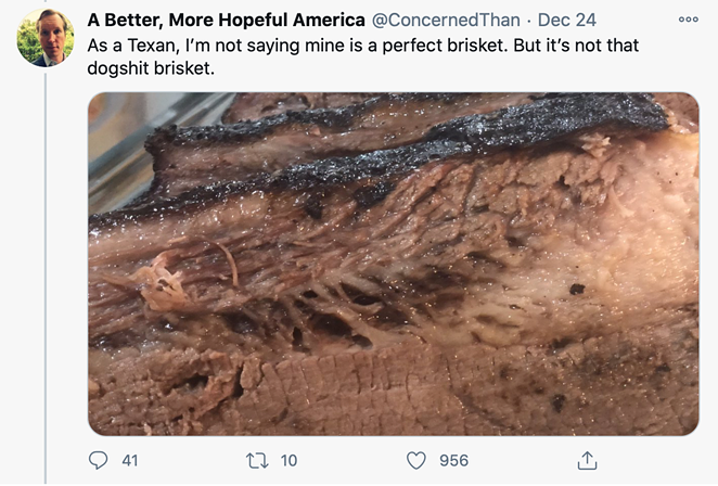 Texas Sen. John Cornyn tweeted a pic of this sad Christmas brisket and folks are roasting him for it