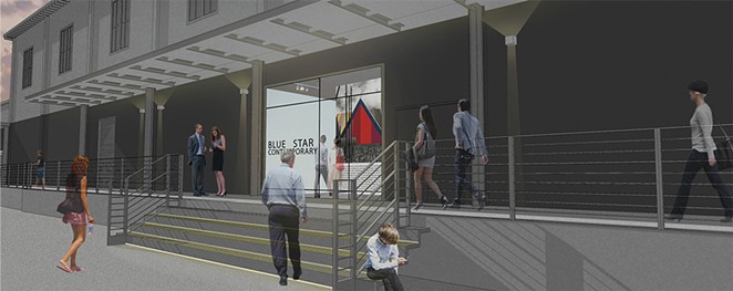 A rendering of Blue Star Contemporary’s refreshed facade