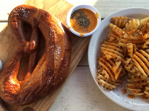 Frank's giant pretzel and cheese fries. - Jessica Elizarraras
