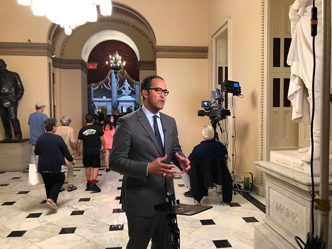 Will Hurd gives a television interview during his final term in Washington. - Twitter / @HurdontheHill
