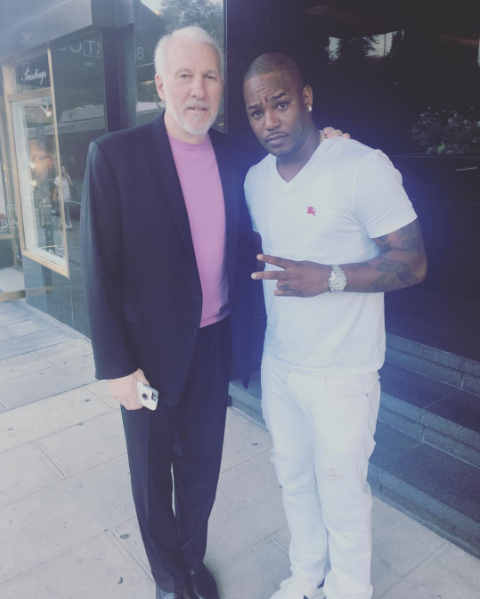 Coach Popovich Poses with Cam'ron for Photo, Smiles a Little Bit