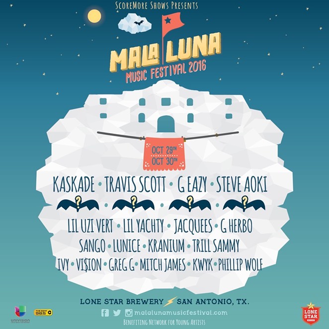 The updated Mala Luna Music Festival poster