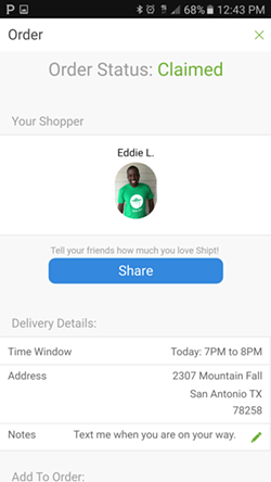 Shipt Delivers H-E-B Groceries with the Touch of a Button