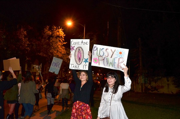 Women at San Antonio's anti-Trump march in November. - Alejandra Lopez