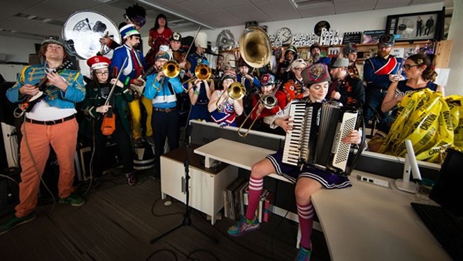 ONE OF NPR'S LARGER TINY DESK CONCERTS, MUCCA PAZZA/ YOUTUBE