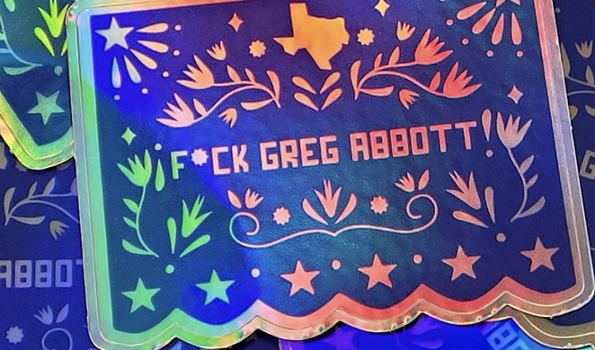 A San Antonio artist is throwing a party themed on his "F*ck Greg Abbott" merch. - INSTAGRAM / PINCHE_RAF_ART
