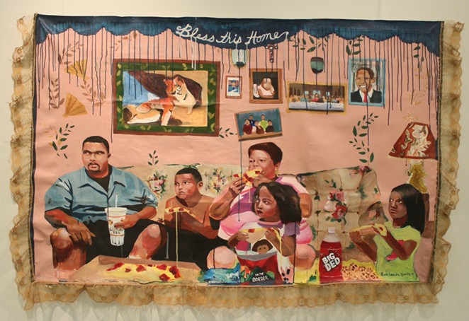 Ruth Leonela Buentello's The Last Supper is currently on view as part of Blue Star Contemporary's exhibition "The Sitter." - COURTESY OF BLUE STAR CONTEMPORARY
