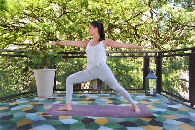 Former Half Moon Power Yoga instructor Molly Oczkowski willed the Asanas and Agave event. - PHOTO COURTESY CANOPY SAN ANTONIO RIVERWALK HOTEL