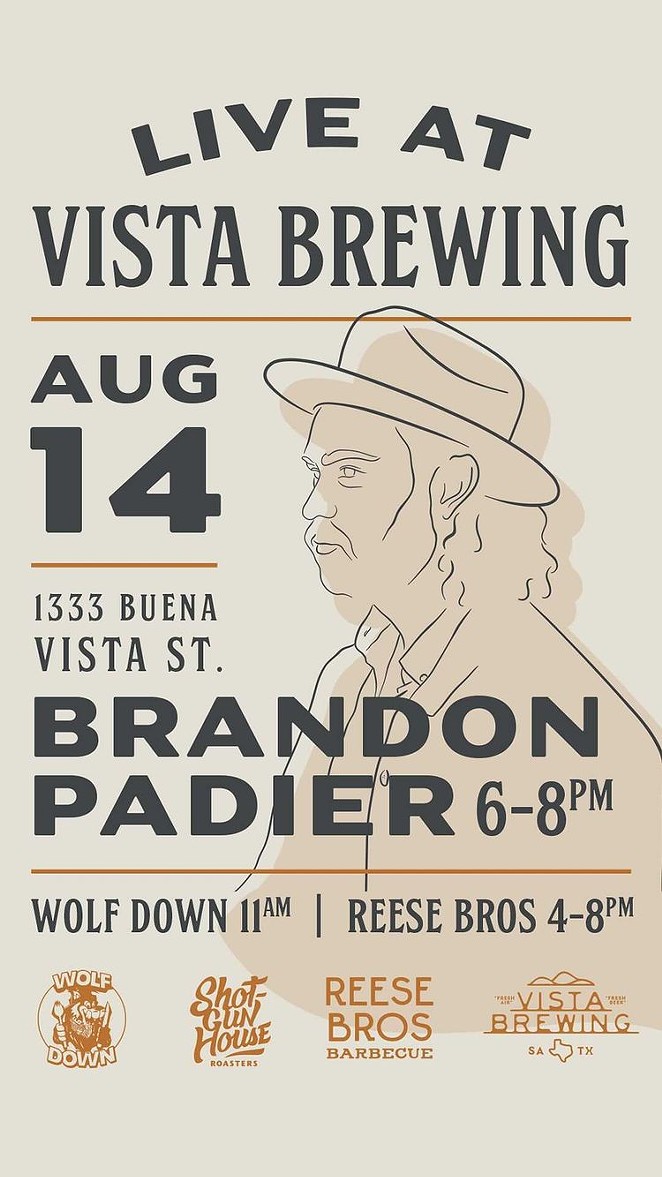 The series will kick off this Saturday, August 14 with music from Brandon Padier. - IMAGE COURTESY VISTA BREWING