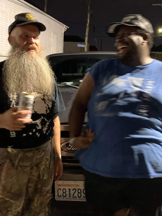 Hickoids found out about the death of New Orleans fan Hollise Murphy (right) while they were on the road. - COURTESY PHOTO / JOHN LITTLEJOHN