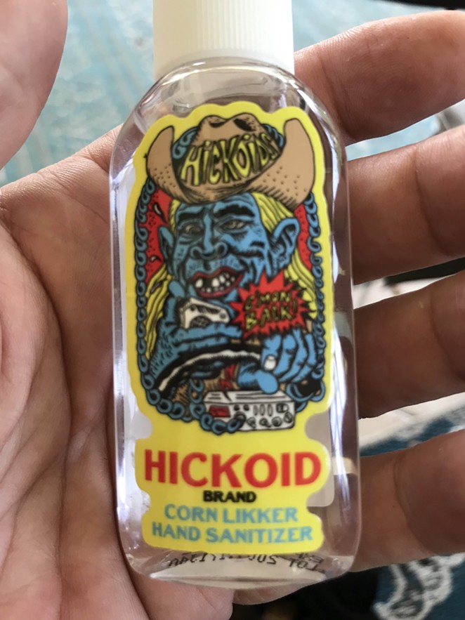 Every tour needs merch, and Hickoids brought along these novelty bottles of hand sanitizer. - COURTESY PHOTO / HICKOIDS